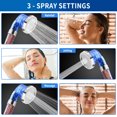 thumbnail image 3 of PHANCIR Hand Held Shower Head, 3 Settings Spray High-Pressure Shower Heads with Filter Beads, Blue, 3 of 7