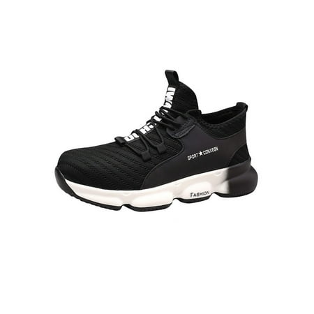 

Gomelly Unisex Safety Shoe Lace Up Work Boots Slip Resistant Protection Boot Durable Women Men White Bottom 10.5