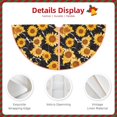 thumbnail image 4 of Daiia Black Marble Pattern Sunflower Drawing Merry Christmas Tree Skirt , Xmas Large Lace-up Tree Skirt, Santa Snowflakes Rustic Home Decorations New Year Party Farmhouse Decor-48", 4 of 7