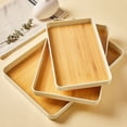 thumbnail image 1 of Lubelski Plateau de Tasse à Thé Motif en Bois Moderne Anti-Dérapant Rectangle Robuste PP Multifonctionnel Fruits Servant Vaisselle Rangement Organisateur Rack Fournitures de Cuisine, 1 of 7