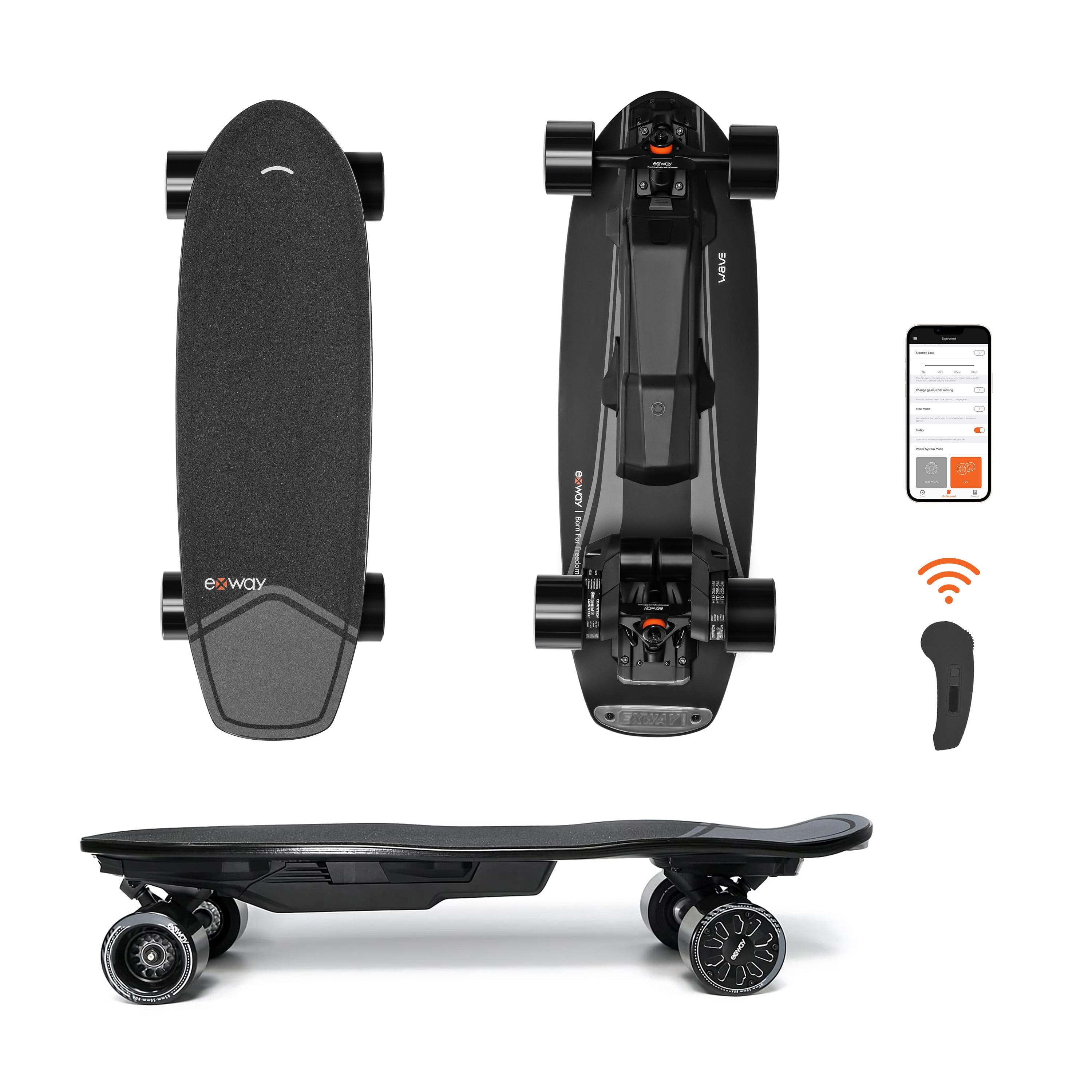 Exway Wave Riot Electric Skateboard, 23mph Speed, 13miles Range