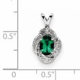 thumbnail image 4 of Sterling Silver Diam. & Created Emerald Pendant Charm, 4 of 4