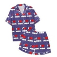 thumbnail image 5 of Children DIY Anniversary Print Pajama Set Short Sleeve Button Up Top And Shorts Set, 5 of 5