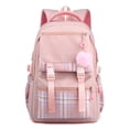 thumbnail image 2 of ibiyuan Cute Backpack Unisex Soft Book Bag with Pockets Solid Color Back To School Supplies Casual, Daily Use, Commute,One Size,Red, 2 of 9