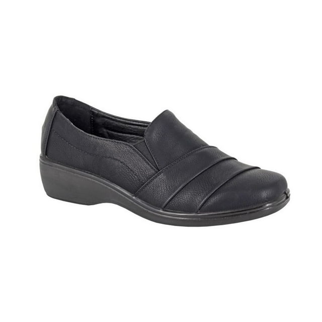 Boulevard Womens Ruched Twin Gusset Loafers