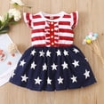thumbnail image 3 of Mikrdoo 3T Toddler Baby Girls Dress Stripe Splice Star Print For Independence Day Sleeveless One Piece Dress Red 3-4 Years, 3 of 7