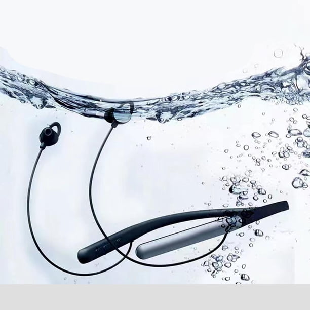 Auriculares con banda cuello 5.0, auriculares inalámbricos Auriculares impermeables con cancelación de ruido Estéreo HiFi Ligero para música, Gris