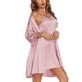 thumbnail image 3 of Avidlove Womens Robe Sets Sleepwear Satin Silk Sexy Nightgown with Bathrobes Lightweight Lingerie Dress Bride Robes Set Knee Length, 3 of 8