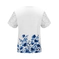thumbnail image 5 of Otvok Women Fashion Summer Fold Printed Regular Women Short Sleeves V Neck Button Top, 5 of 6