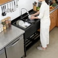 thumbnail image 4 of 39x24x47in Stainless Steel Double Bowl Utility Sink Freestanding Commercial Kitchen Basin with Faucet Workbench Drainboard Storage Adjustable Legs for Restaurant Bar Home Food Truck, 4 of 8
