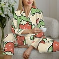 thumbnail image 6 of Easygdp Frog Hold Strawberry Women's Long-Sleeve Shirt and Full-Length Bottom Pajama Set,Two Piece Loungewear Soft Pajama Top and Pants Pjs Sleepwear-Medium, 6 of 7