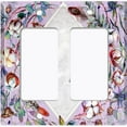 thumbnail image 6 of Metal Light Switch Plate Cover Lotus Pods Cotton Flower Diamond Frame Pink FLW019, 6 of 13