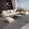 thumbnail image 4 of Premium Italian Genuine Leather Sectional Sofa Sets Couch Sofas with USB and Bluetooth Speaker - MINGDIBAO Living Room Furniture My Lux Decor Round, 4 of 12