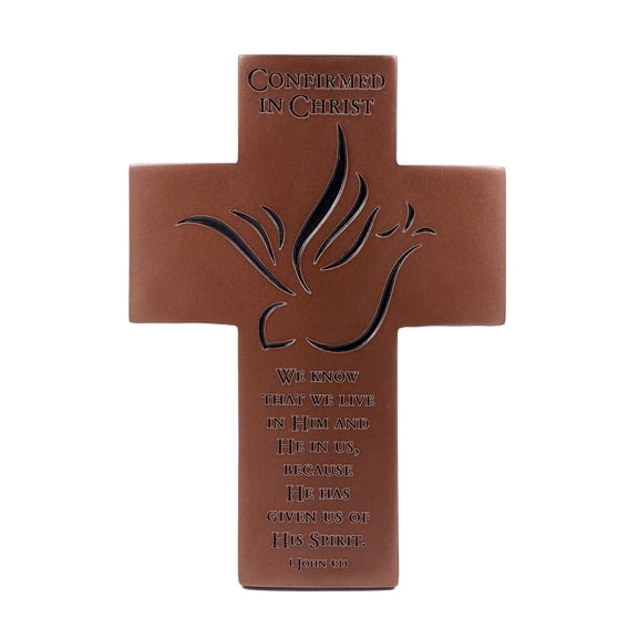 7" Confirmation Wall Cross - Confirmed in Christ 1 John 4:13