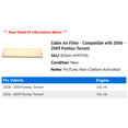 thumbnail image 2 of Cabin Air Filter - Compatible with 2006 - 2009 Pontiac Torrent 2007 2008, 2 of 2