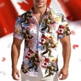 thumbnail image 5 of IWRICH Men's Hawaiian Shirts Casual Canadian Maple Leaf Print Shirts Short Sleeve Button down Shirts 14-White M, 5 of 6