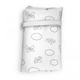 thumbnail image 4 of Airplane Portable Fabric Shopping Tote, Boys Pattern with Little Aeroplanes and Puffy Clouds in Doodle Style, Everyday Use Foldable and Study Grocery Market Bag, Black White, by Ambesonne, 4 of 4