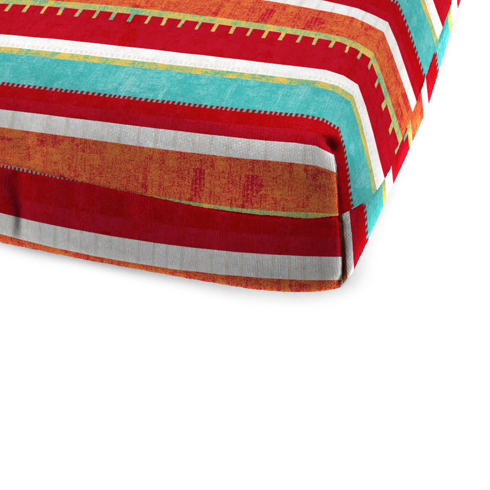 Jordan Manufacturing 72" x 22" Frawley Saxony Multicolor Stripe Rectangular Outdoor Chaise Lounge Cushion with Ties and Hanger Loop