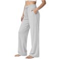 thumbnail image 2 of Women's Workout Sweatpants Wide Leg Relaxed Fit Straight Leg with Pockets Athletic Lounge Pants, 2 of 8