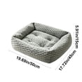 thumbnail image 3 of Small Dog Bed Raised Edges Non-Slip Plush Calming Cushion Light Gray 50x45x15cm, 3 of 7