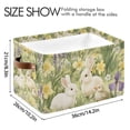 thumbnail image 4 of Yayeee 2 Pack Canvas Storage Basket with Handles for Shelves Fabric Bins Closet Organizer, Yellow Floral Rabbit, 4 of 8