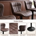 thumbnail image 5 of Furniliving Bar Stools Set of 2, Faux Leather Modern Swivel Bar Chairs, Upholstered Counter Height Barstools with Back for Bar, Kitchen Island, Dining Room, Brown, 5 of 12