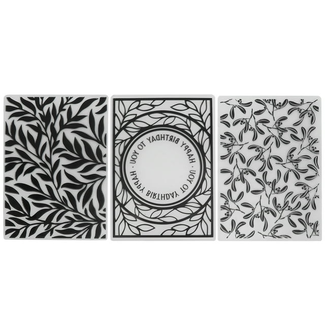 3 carpetas de plástico para repujado, plantillas para hacer tarjetas, álbumes de recortes y manualidades de papel.