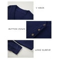 thumbnail image 3 of Long Sleeve V-Neck Women Knit Cardigan Buttons Cropped Sweater, 3 of 4