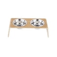 thumbnail image 3 of elevados para mascotas, platos para mascotas para gatos y perros pequeños, antideslizantes con soporte de madera, cuenco de alimentación Fernando comedero elevado para gatos, 3 of 8