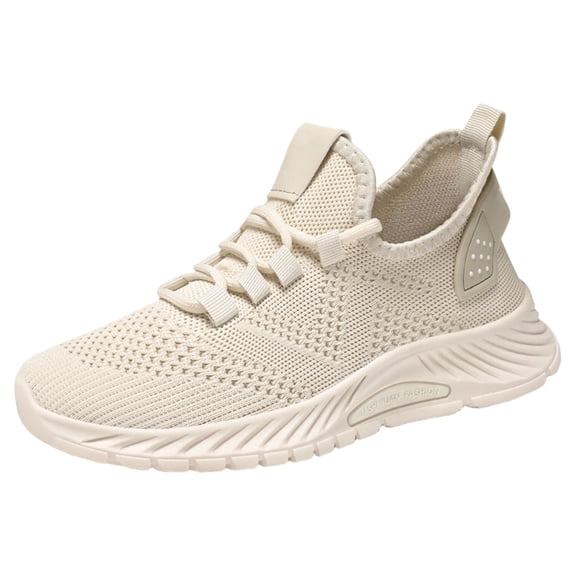 AUDeals Women’s Hands Free Low Top Sneakers Ultra Light Breathable Non Slip Running Shoes Slip On Casual Tennis Sneakers (Beige, 7)