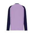 thumbnail image 5 of Womens Tops Plus Size Long Sleeved Color Blocking Round Neck Casual Solid Color Pullover Loose Raglan Top 2-Purple M, 5 of 6