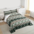 thumbnail image 4 of Feelyou Hippie Tribal Aztec Bedding Comforter Set, Green Retro Abstract Twin Comforter Sets, Teens Adult Women Men Reversible Bedding Set, Luxury Bedroom Decor, 2-Piece, 4 of 9
