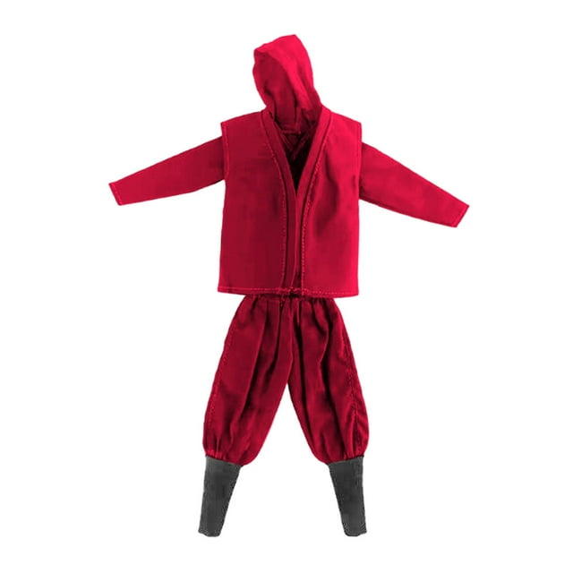 Figura masculina a escala 1/12, ropa hecha a mano para cosplay de 6 pulgadas. Rojo