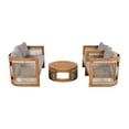 thumbnail image 3 of Christopher Knight Home 4-Piece Outdoor Conversation Set, Curved Woven Rope Chairs & Coffee Table, Grey+Teak, 3 of 13