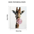 thumbnail image 2 of ONETECH Canvas Wall Art - Giraffe Pink Bubble Gum Animals Modern Home Artwork for Decor Art Framed Gallery Wrapped Ready to Hang, 2 of 5