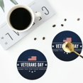 thumbnail image 4 of Zufioo Happy Veterans Day Print Leather Coaster Set, Decorative PVC Coasters 4-pack - Scald and Stain-resistant, Suitable for Home, Cafes, Restaurants-Round Shape, 4 of 6