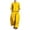 Yellow, variant on Vhkiploz 2Pcs Plus Size Summer Suit Sets for Women's Crew Neck 3/4 Sleeve Button Down Top with Wide Leg Pleated Pants Solid Daily Outdoor Outfit Sets