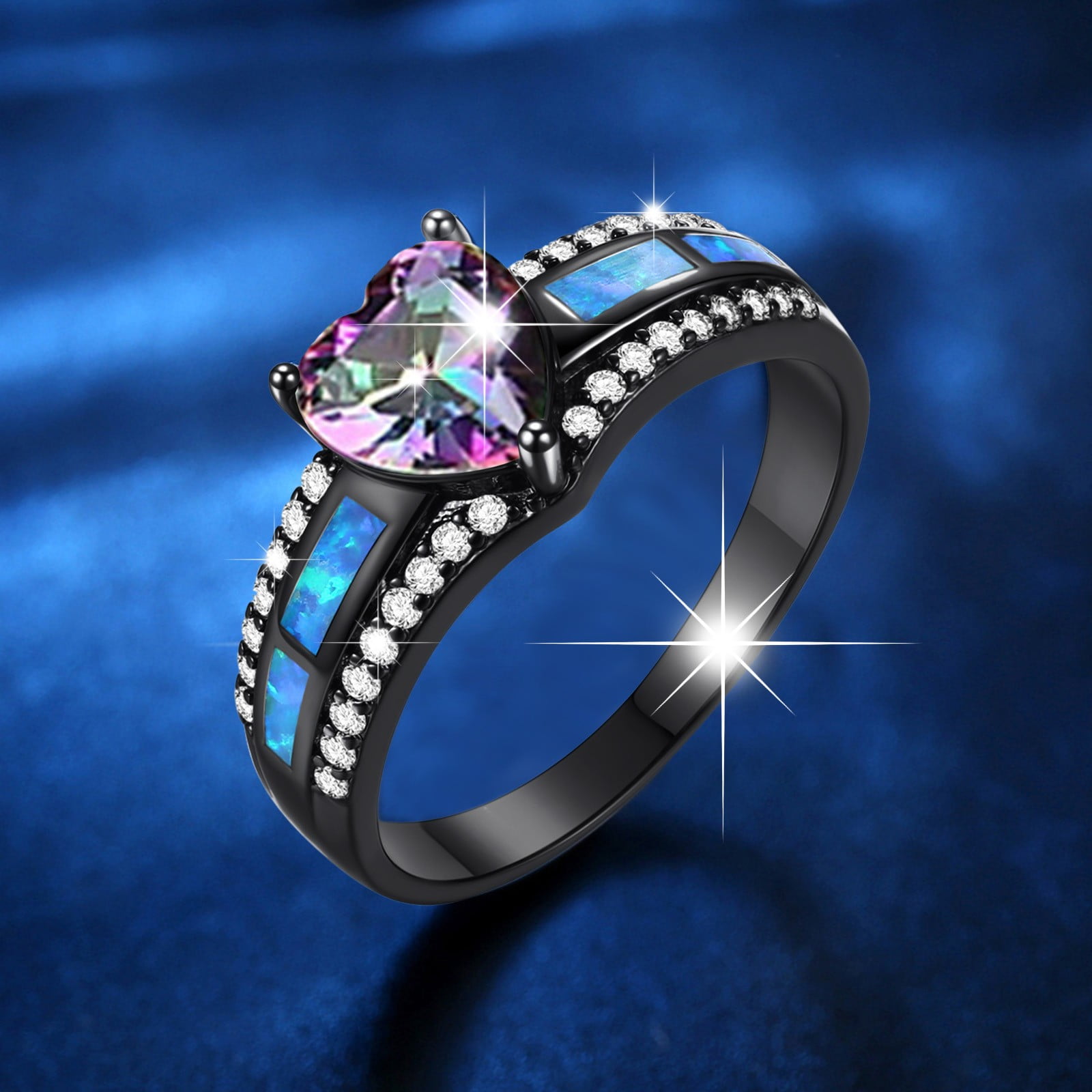 Principessa Rosa' Pink Sapphire Inspired 10KT Black Gold Filled Engagement/Wedding  Ring