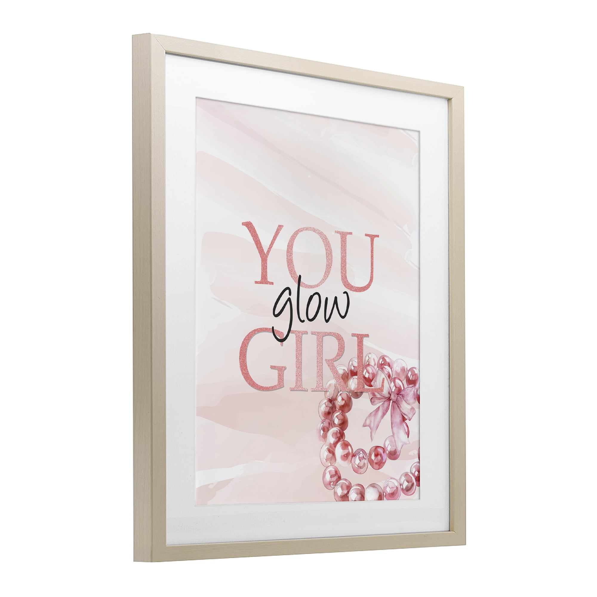You Glow Girl Feminine Birch Framed Print Under Glass, design by Kim Allen