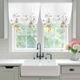 thumbnail image 4 of White Daisy Balloon Curtains 63 Inch Length for Living Room/Bedroom, Spring Floral Elegant Farmhouse Botanical Bees Rod Pocket Privacy Door Curtains Decorative Tie Up Shade for Window 52"x63", 4 of 8