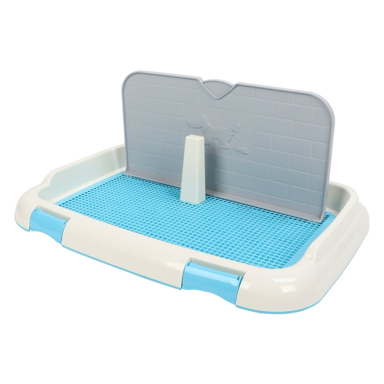 Dog Potty Tray Indoor Puppy Pee Pad Holder Pet Potty with Wall Cover for  Small and Medium Size DogsBlue 