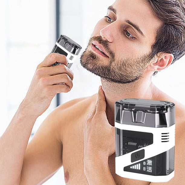 Mini Afeitadora Eléctrica Fiudx Recargable Con Cabezal De Succión Magnética Cuerpo Transparente