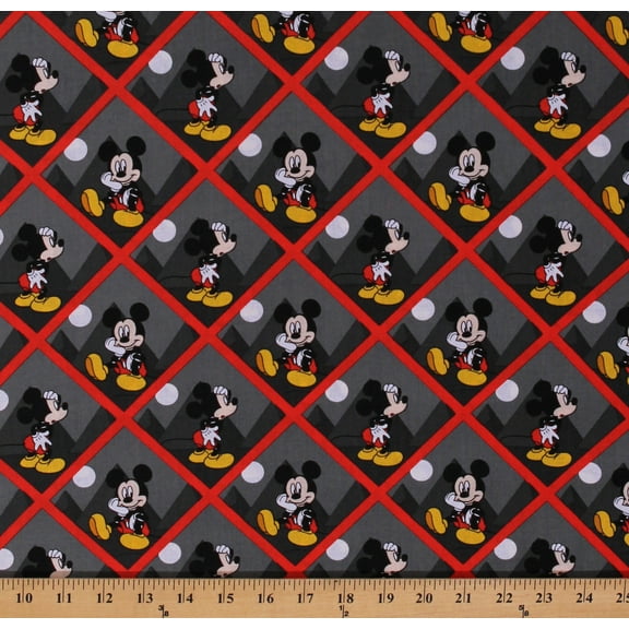 Cotton Mickey Mouse Mickey Tile Disney Cartoon Characters Kids Cotton Fabric Print by the Yard (69072-1100715)