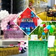thumbnail image 4 of Efavormart 30"x9FT Metallic Foil Fringe Table Skirt, Self Adhesive Party Table Skirt - Turquoise, 4 of 11