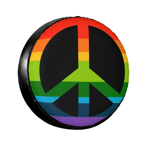Peace Sign Spare Tire Cover Waterproof Dust-Proof Universal Wheel Tire Covers Fit For Trailer, Rv, Suv Truck And Camper Accessories 17 Inch