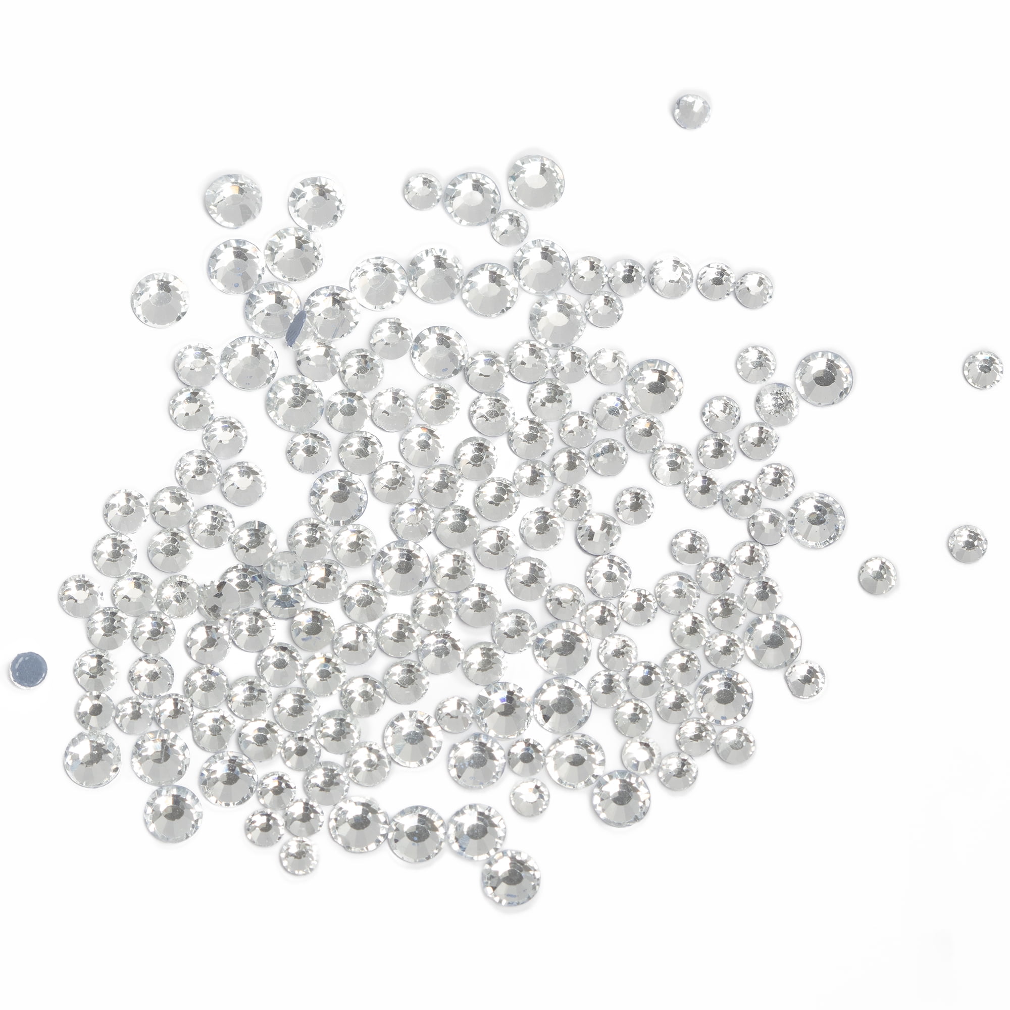 (3 pack) Cousin DIY 1500 Piece Refill Clear Glass Rhinestones, Flat Back Crystal Assortment