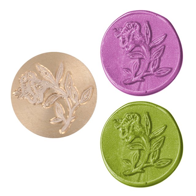 Cuadros Decorativos Sello de cera de 25 mm Sello de planta antigua Sello de cera Sello de álbum de recortes Cabeza (E) Likrtyny embutido en tela