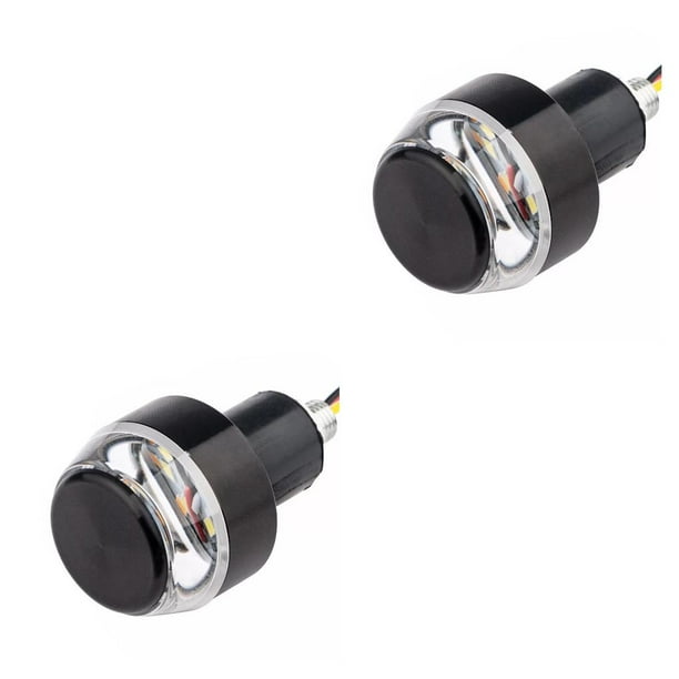 Riwesomey 1 par de luces LED de giro para motocicleta, lámparas de señal de manillar brillantes, suministros de indicadores de patinete eléctrico Blanco a Amarillo 2piezas Riwesomey CBP210161