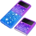 thumbnail image 4 of Clear Case for Samsung Galaxy Z Flip4 5G, Bling Gradient Quicksand Glitter Soft TPU Bumper Shockproof Phone Case Cover for Samsung Galaxy Z Flip 4 JB Purple Navy, 4 of 14