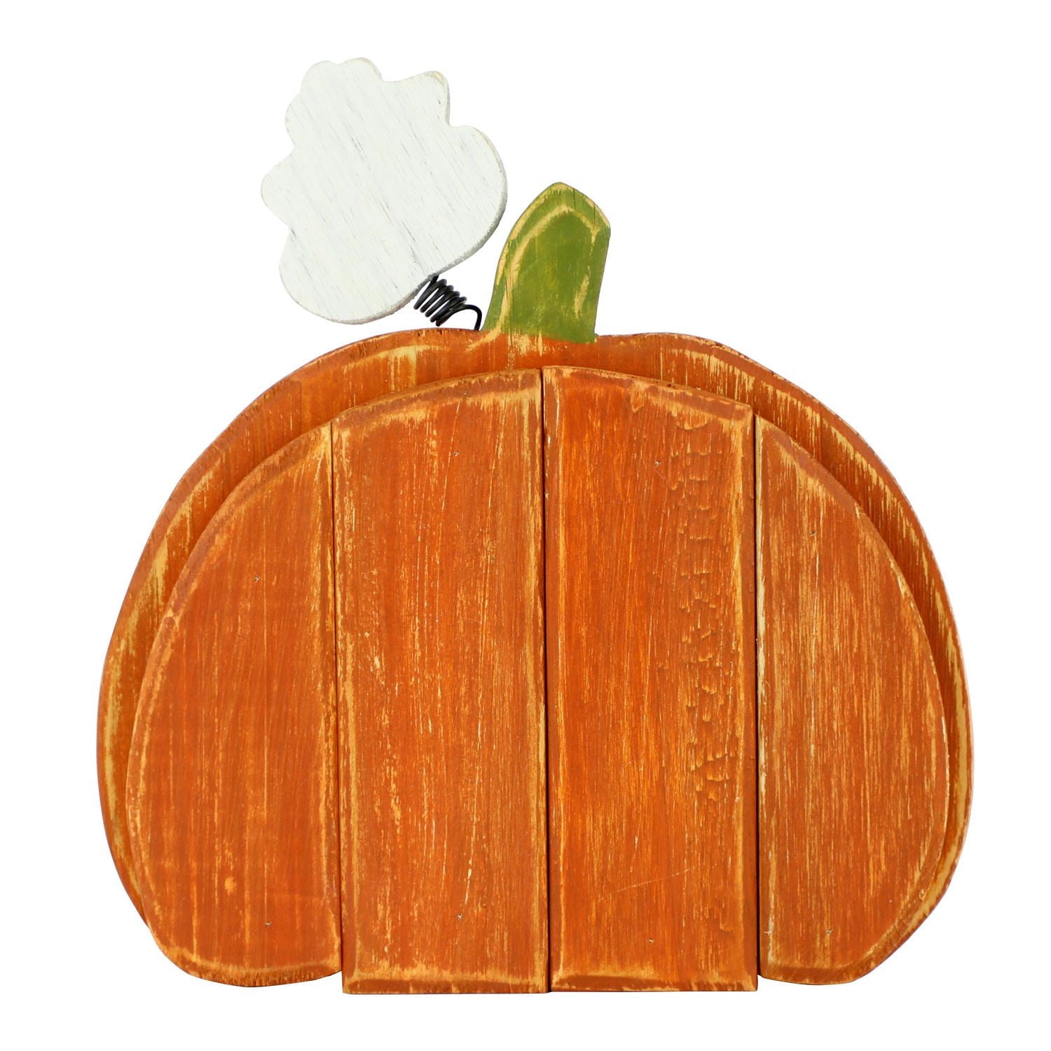 Way To Celebrate Harvest Wood Pumpkin Tabletop Décor, Orange